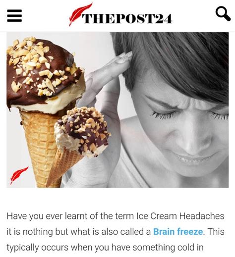 Do You Know About Ice Cream Headaches Headache Brain Freeze
