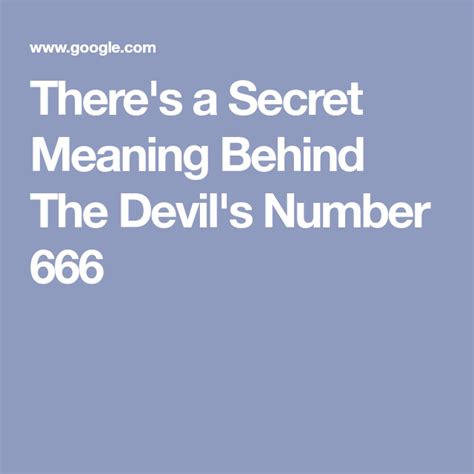 Theres A Secret Meaning Behind The Devils Number 666 Meant To Be