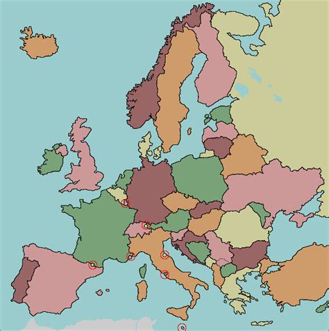 Europe Map Without Country Names Tourist Map Of English