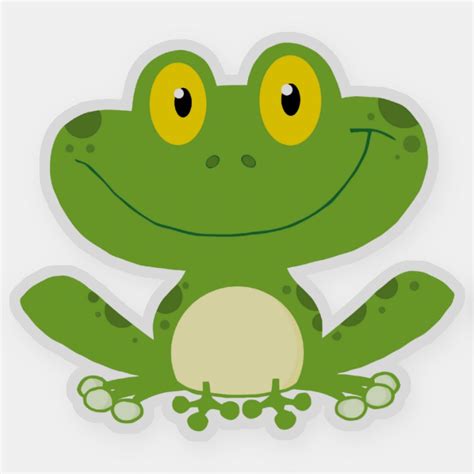 Cute Cartoon Green Frog Sticker Zazzle