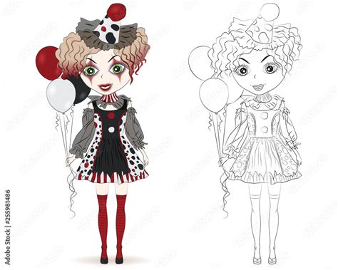 Girl Clown Coloring Pages