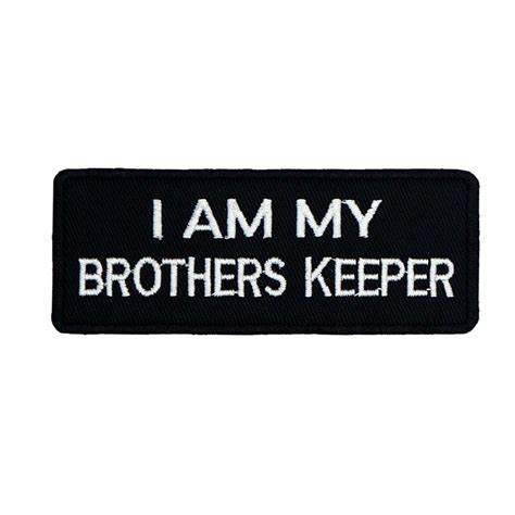 I Am My Brother Keeper Name Tags Embroidered Applique Sewing Label Punk