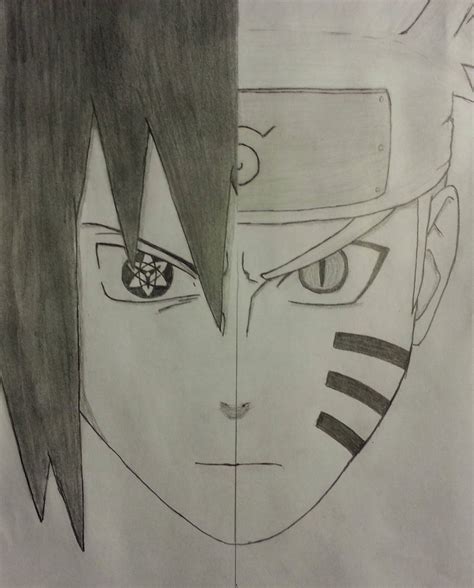 Images Of Naruto Half Face Drawing