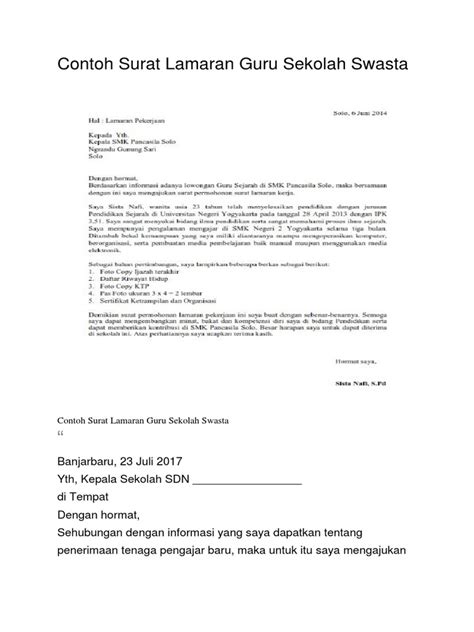 Contoh surat lamaran kerja guru tulisan tangan. 15+ Contoh Surat Lamaran Kerja Guru Sd - Kumpulan Contoh ...
