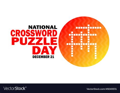 National Crossword Puzzle Day Royalty Free Vector Image