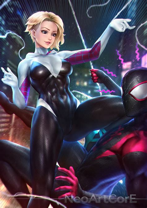 Spider Gwen Gwen Stacy Miles Morales And Spider Man Marvel And