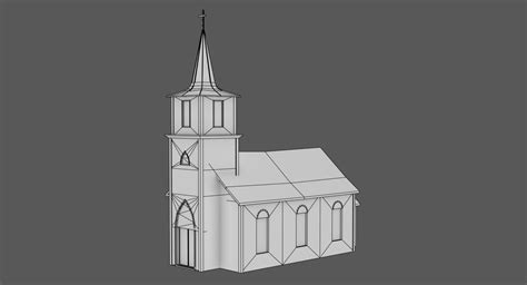 Game Ready Old Church 3d Model 49 Blend Obj Fbx X 3ds Unknown