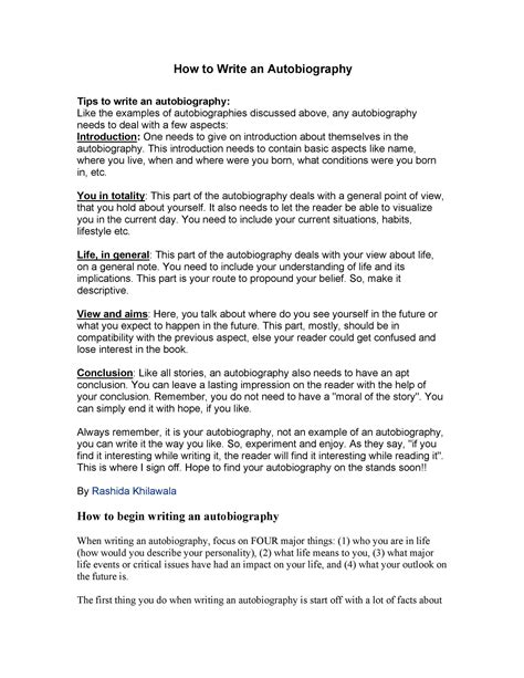 Download Autobiography Template 17 Autobiography Template