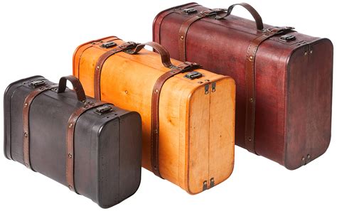 Vintiquewise Qi0030683 3 Colored Vintage Style Luggage Suitcasetrunk