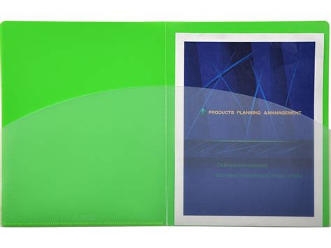 4 Pocket Folder Green Plastic Folder