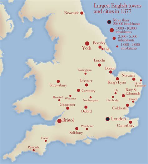 Example 2 English Cities And Towns Map This Sample Represents The