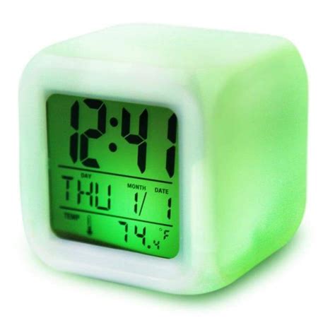 Tac City Goods Co 7 Colour Changing Backlit Modern Digital Alarm