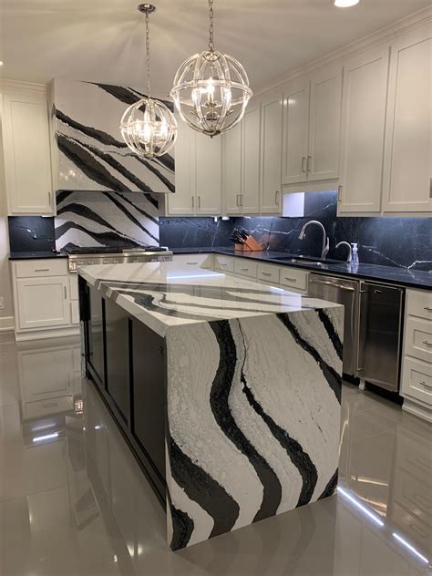 Gorgeous Black And White Bentley By Cambria Quartz Paired With Honed