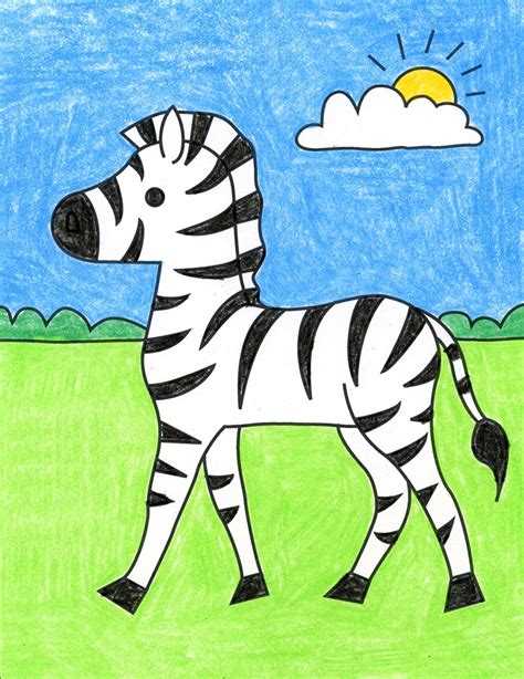 Easy How To Draw A Zebra Tutorial And Zebra Coloring Page — Jinzzy