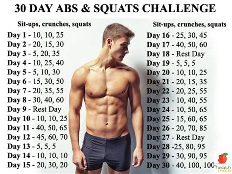 Get Washboard Abs With The 30 Day Abs And Squats Challenge