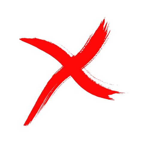 X Red Mark Cross Sign Graphic Symbol Crossed Brush Strokes ⬇ Vector