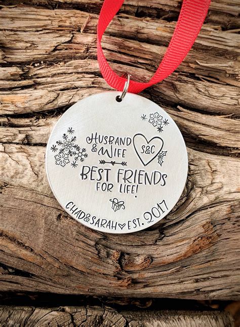 Personalized Christmas Ornament Hand Stamped Tree Ornament Etsy