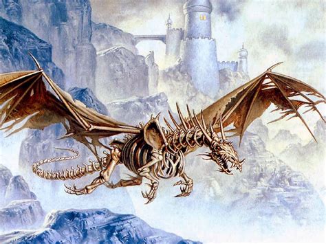 Skeleton Dragon Flying Hd Wallpaper Wallpapersxplore Free Hd