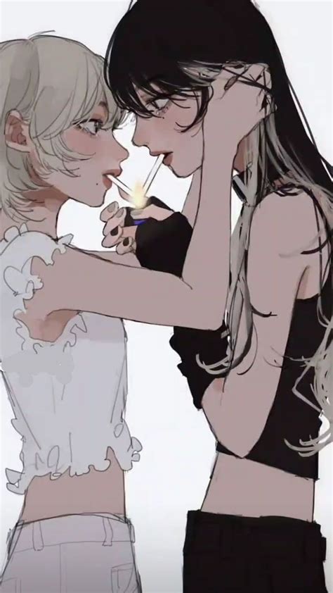 Pin By Gia On I Want What They Have In Lesbian Art Couple Poses Drawing Anime Girlxgirl