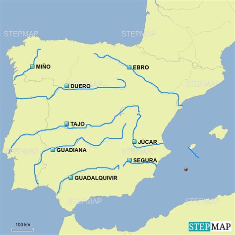 Stepmap Principales Ríos De España Landkarte Für Spain