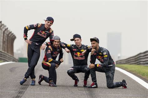 Daniel Ricciardo Red Bull Racing Daniil Kvyat Red Bull Racing Max Verstappen Scuderia Toro