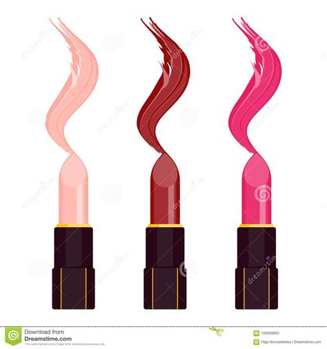 Lipsticks Smear Strokes Stock Vector Illustration Of Collection