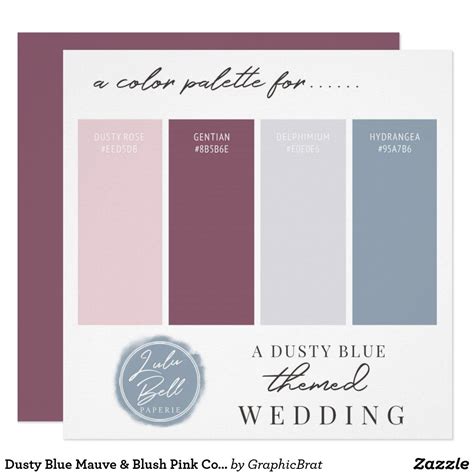 Dusty Blue Mauve And Blush Pink Color Palette Card Green Colour Palette
