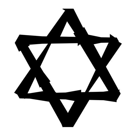 Jewish Star Of David Six Pointed Star In Black With Interlocking Style