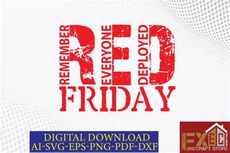 Remember Everyone Deployed Red Friday Graphic By Exclusive Craft Store