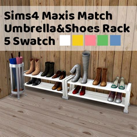 Lsim Umbrellaandshoesrack Lsim On Patreon In 2021 Sims 4 Shoe Rack