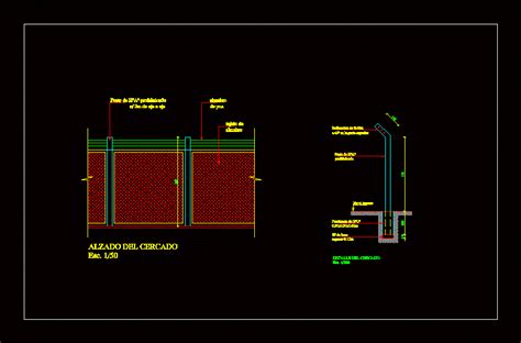 Fencing Dwg Section For Autocad • Designs Cad