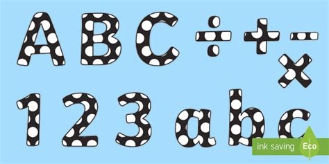 👉 Black With White Polka Dot Display Lettering Twinkl