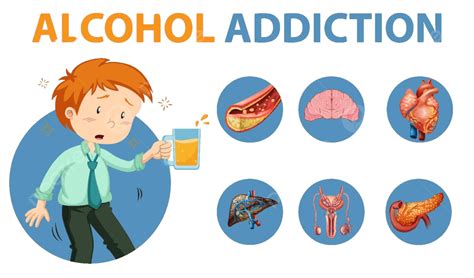 Alcohol Addiction Or Alcoholism Information Infographic Frame Word Danger Vector Frame Word