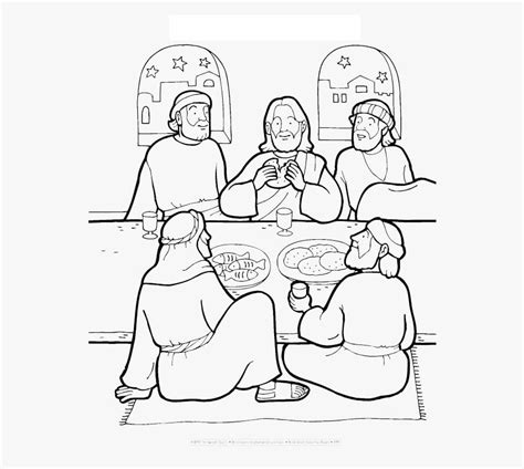 Jesus Sharing Bread In The Last Supper Färbung Seite Kostenlose