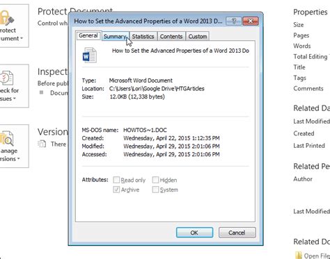 How To Set Advanced Document Properties In Word Airiam
