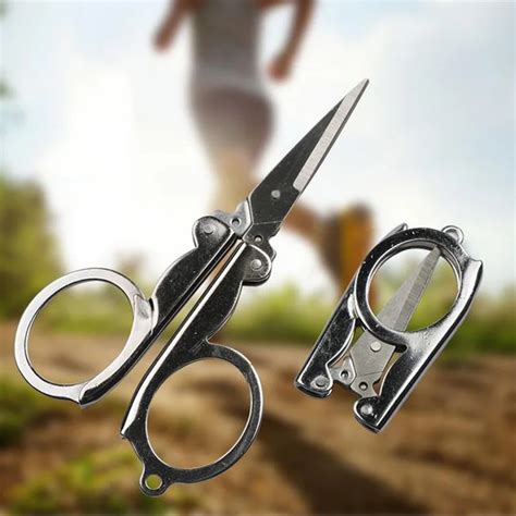 mini folding pocket key ring scissors portable stainless steel small craft cutter handmade tools
