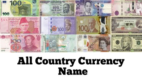 Name Of Currency Of All Countries And Which Country Has Which Currency