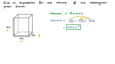Question Video Writing An Algebraic Expression For The Volume Of A