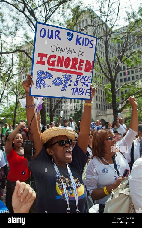 Members Of The American Federation Of Teachers Rally In Support Of Collective Bargaining In The