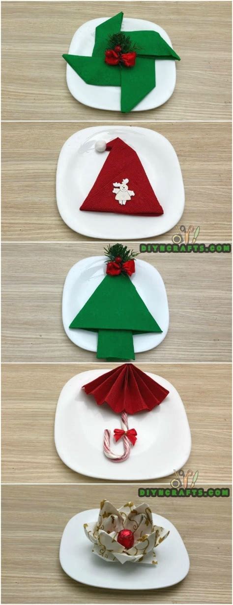 How To Fold These 5 Easy And Decorative Christmas Napkins Diy And Crafts