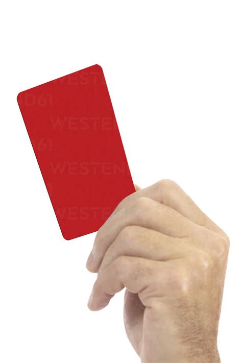 Man Holding Red Card Stock Photo