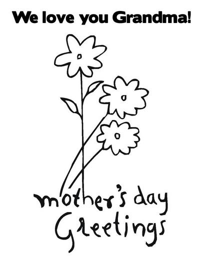 Printable Grandma Mothers Day Coloring Page