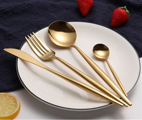 eco friendly restaurant stainless flatware steel selling gold wedding handle