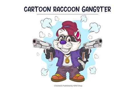 Andrey Keno Cartoon Raccoon Gangster