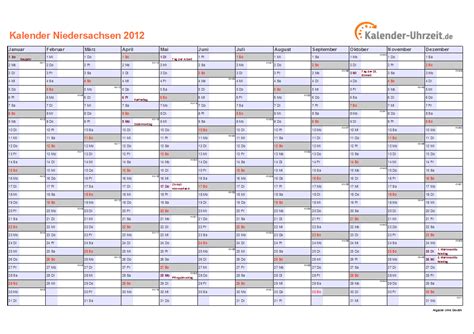 Wir haben einen speziellen kalender 2012 zum ausdrucken als pdf für sie erstellt. Feiertage 2012 Niedersachsen + Kalender
