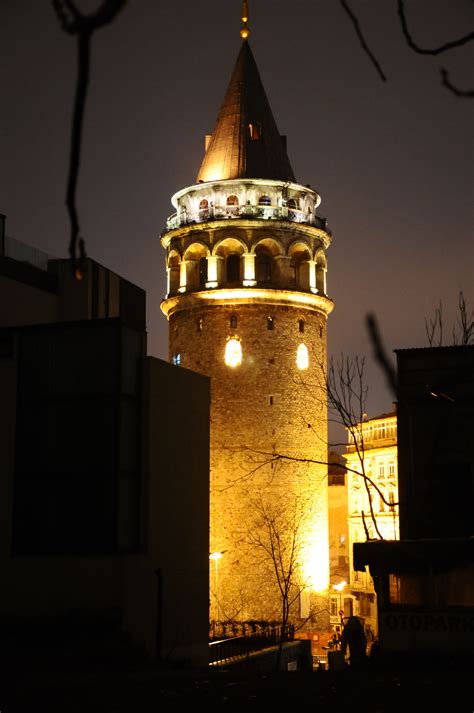 Galata Tower At Night The Galata Tower Galata Kulesi In Turkish