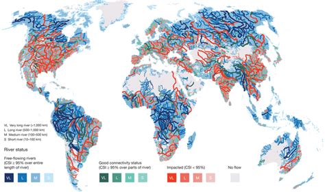 Map Of The Worlds Free Flowing Rivers This Map Shows The Global