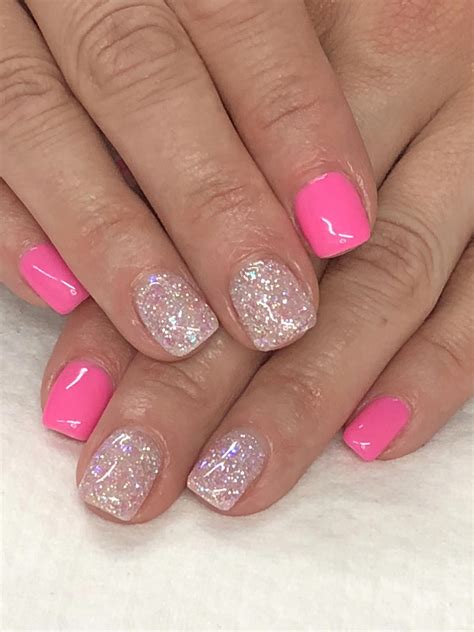 Pink Summer Glitter Gel Nails Light Elegance Double Scoop And Sugar Coated Gelnailpolish