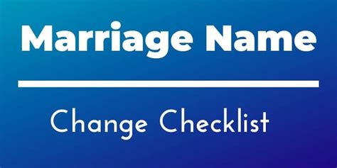 Marriage Name Change Checklist Printable