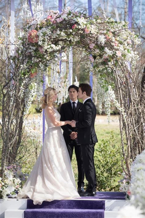 The Couple Says Their I Dos Carolines Wedding Dress In The Vampire
